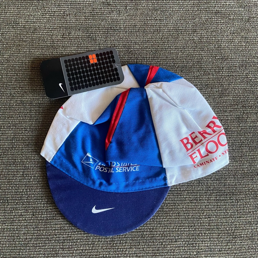 Extremely Rare Vintage Nike USPS Cycling Team Blue and White Cap